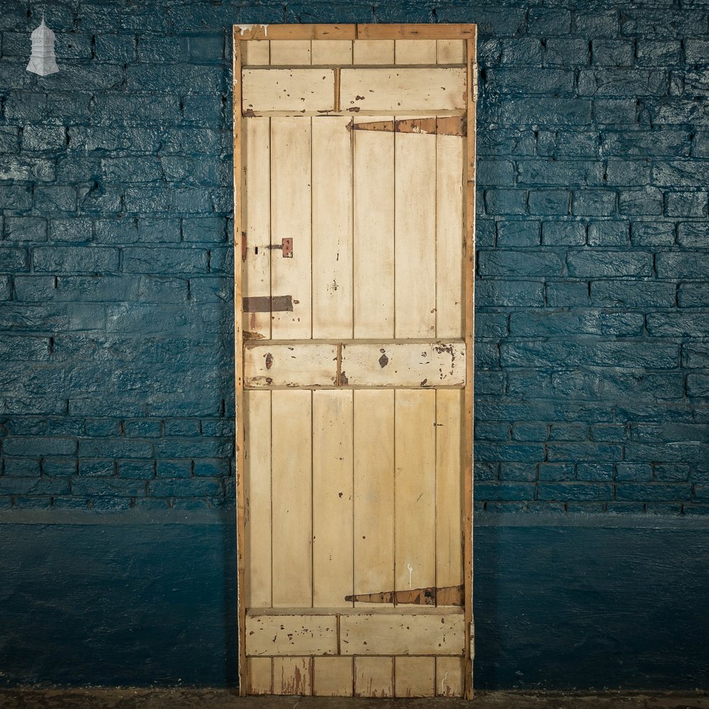 Plank & Ledge Door, Red Painted Pine