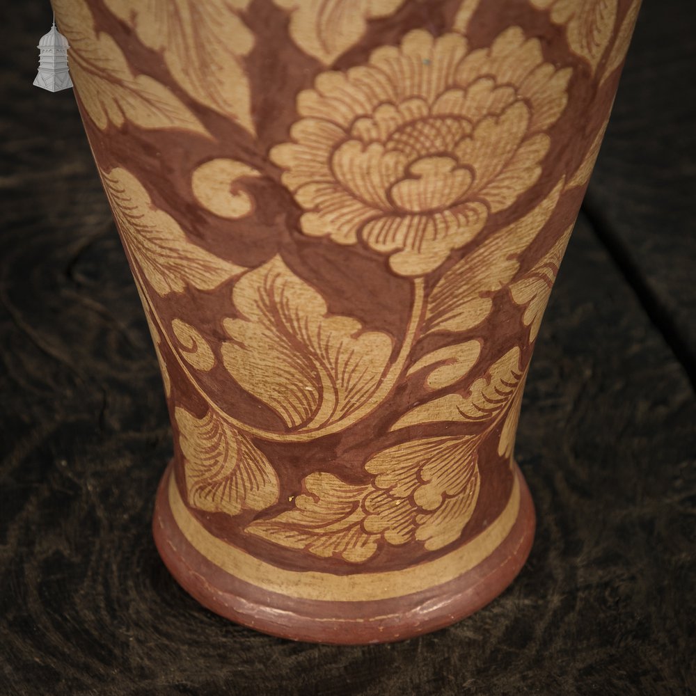 Vase, Penwork Floral Pattern