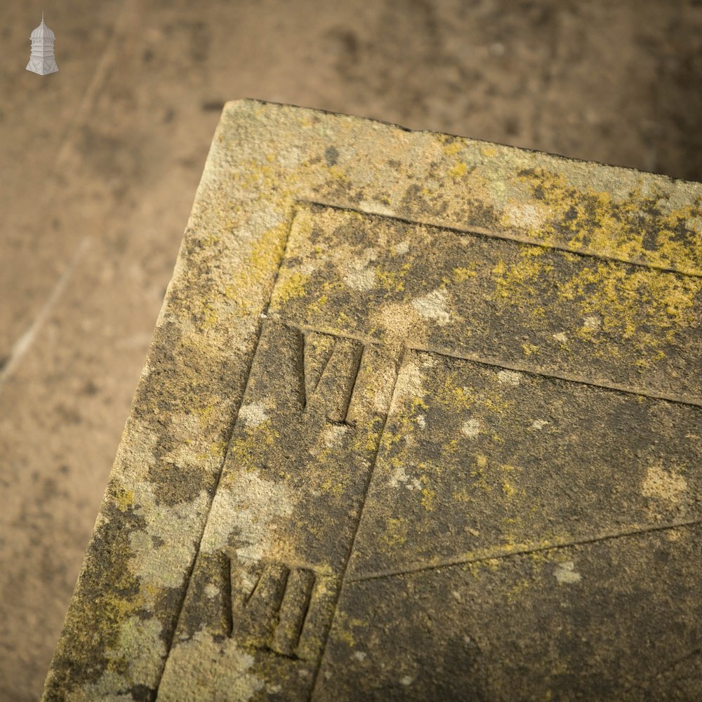 Vertical Sundial Base, 19th C Sandstone Wall Sun Dial – “I do not count the hours unless they are clear”.