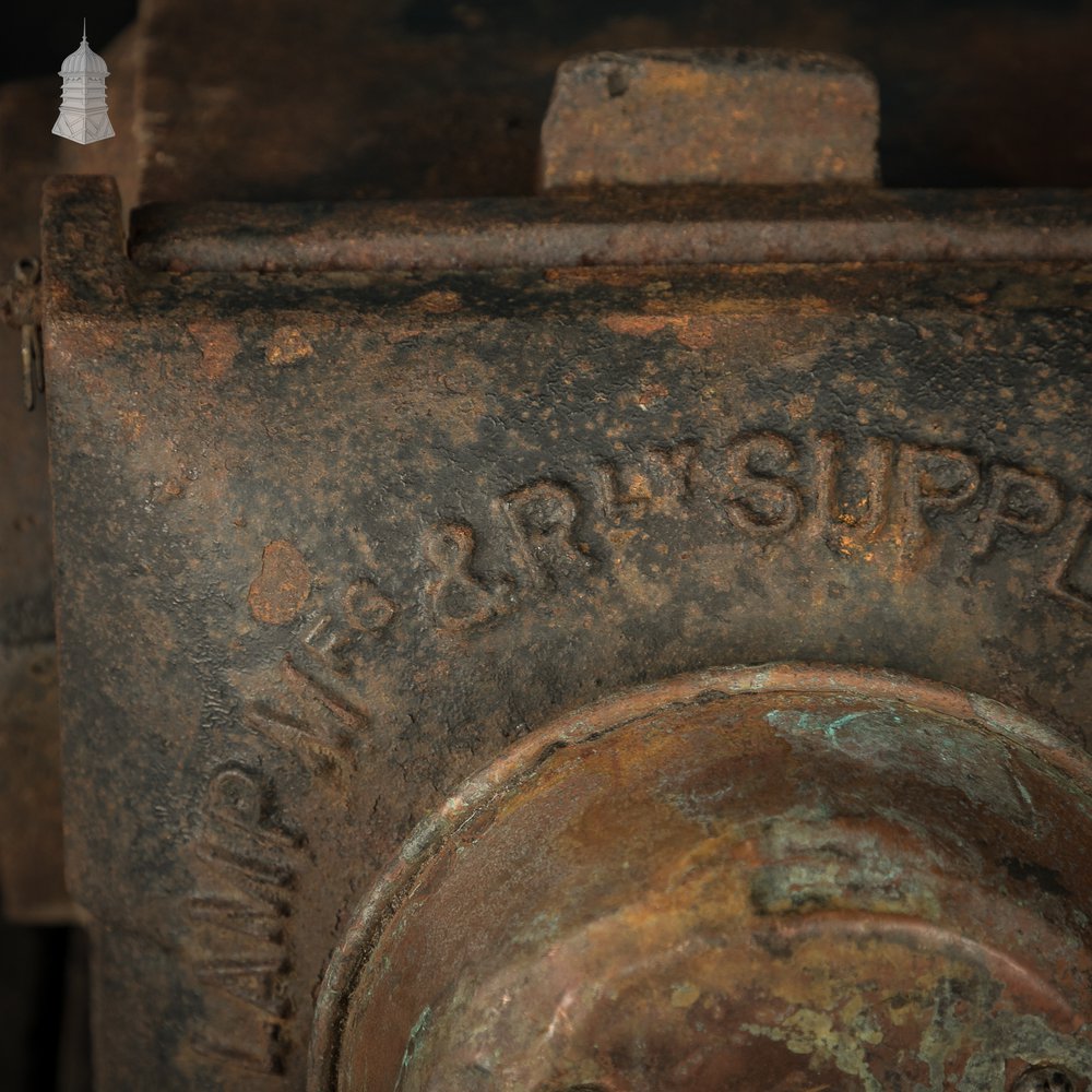 Railway Oil Lamp by The Lamp Manufacturing & Railway Supplies Ltd, Bulls Eye Glass Level Crossing Gate Lamp