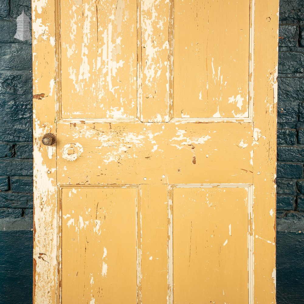Reclaimed Moulded 6 Panel Door – Distressed White & Cream