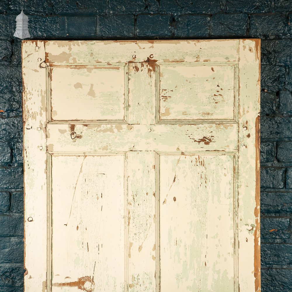 Reclaimed Moulded 6 Panel Door – Distressed White & Cream