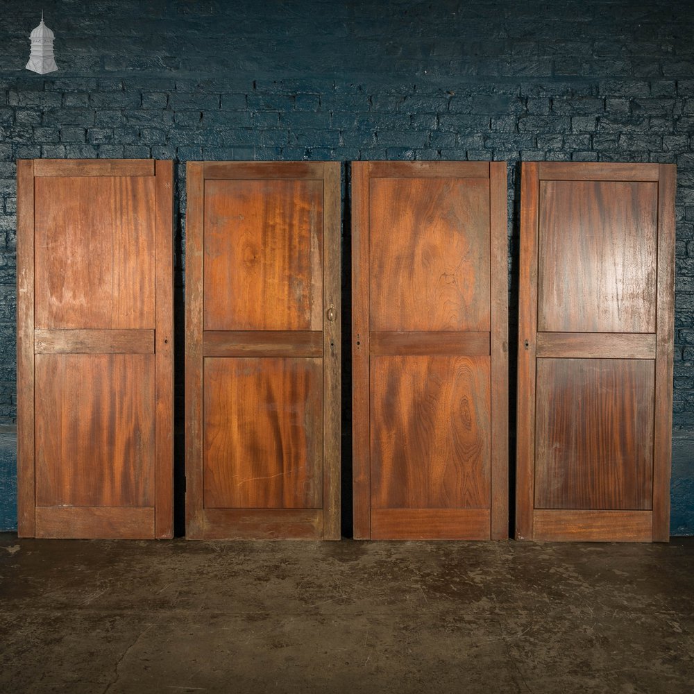 Mahogany Paneled Doors, 2 Panel, Set of 4