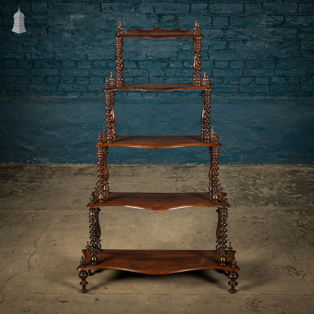 Whatnot Five-Tier , 19th C Rosewood