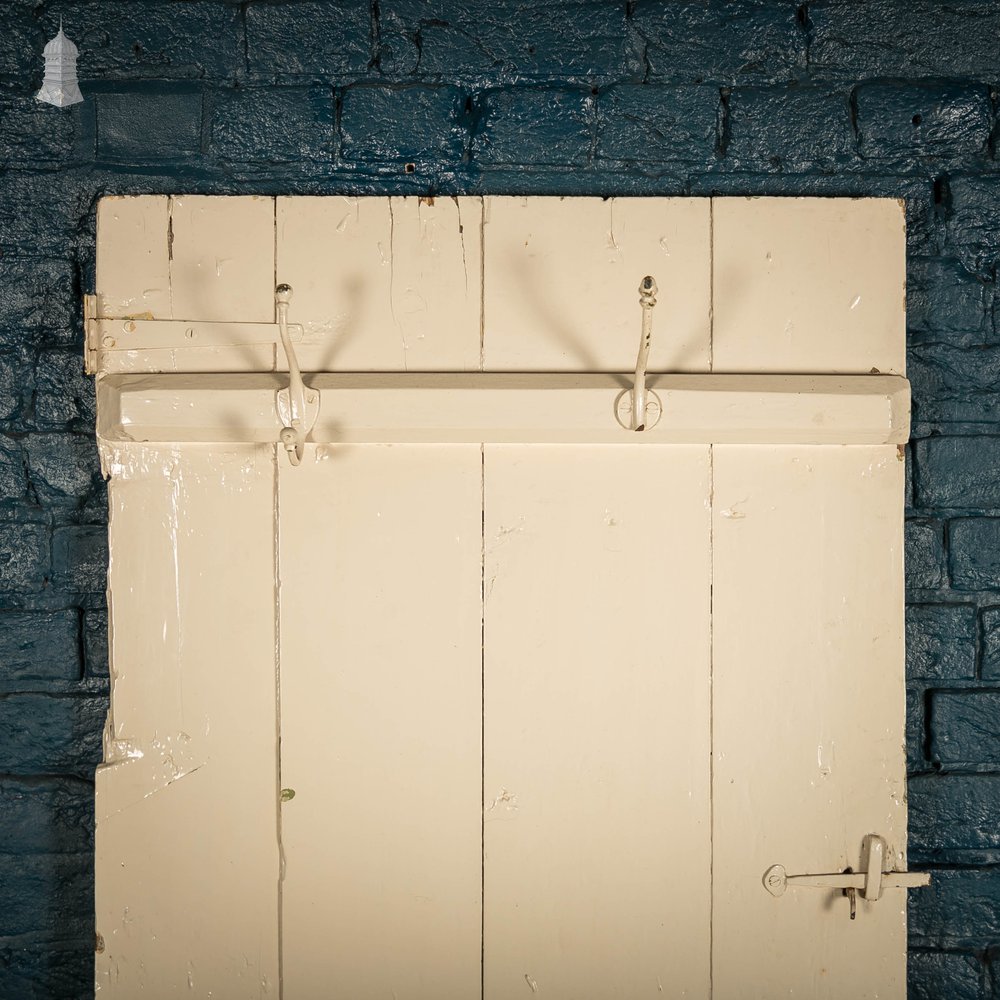 Plank and Ledge Door, 19th C French with White Painted Finish