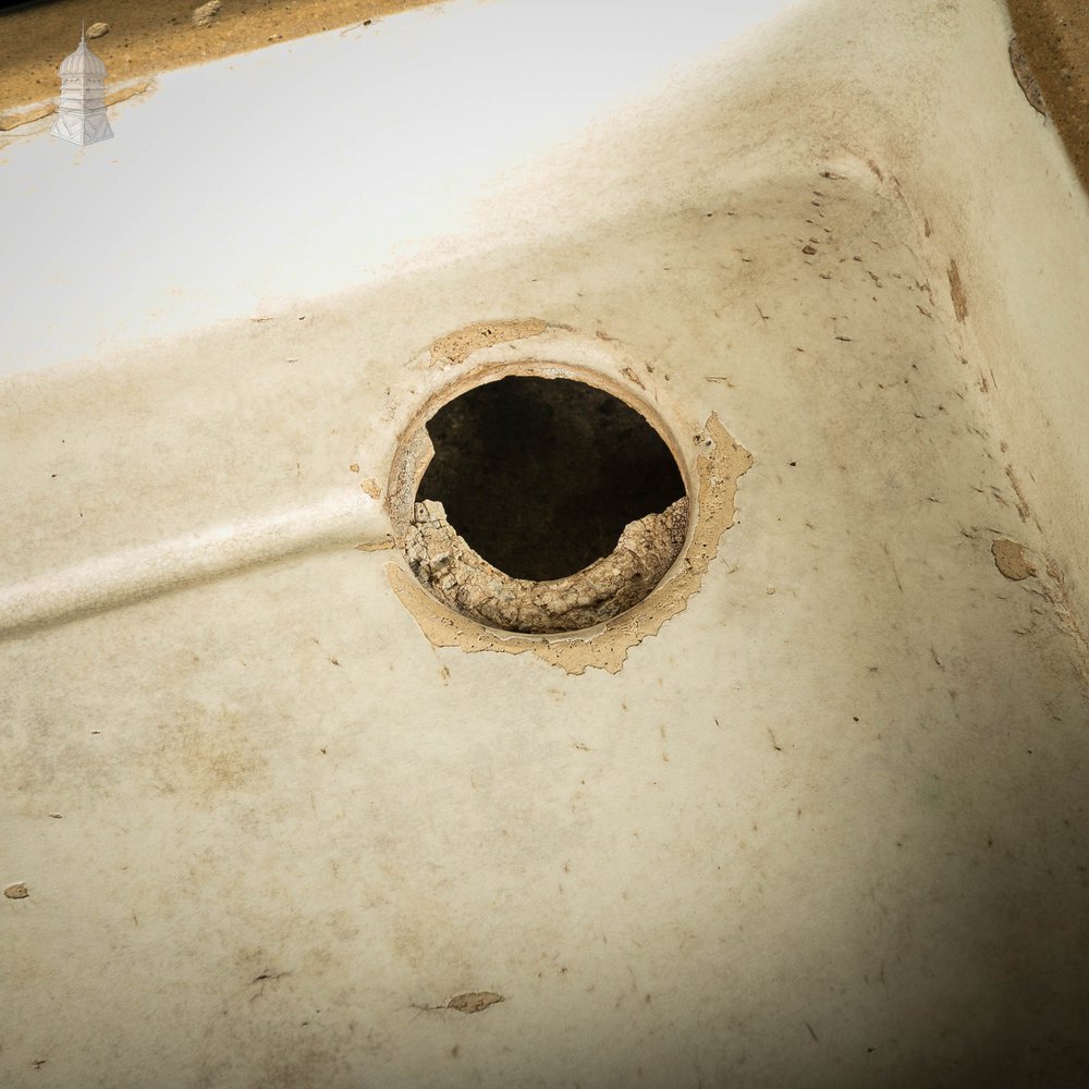 Trough Sink, Fluted Cane and White Worn Glaze, 19th C