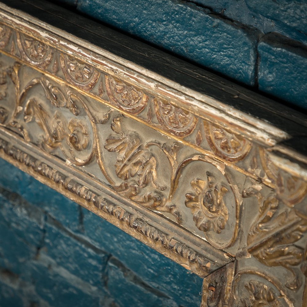 Fire Surround, 18th C, Built using 16th C Carved Wooden Elements