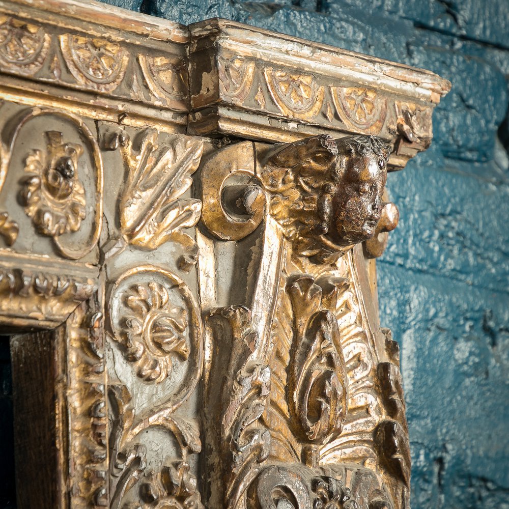 Fire Surround, 18th C, Built using 16th C Carved Wooden Elements