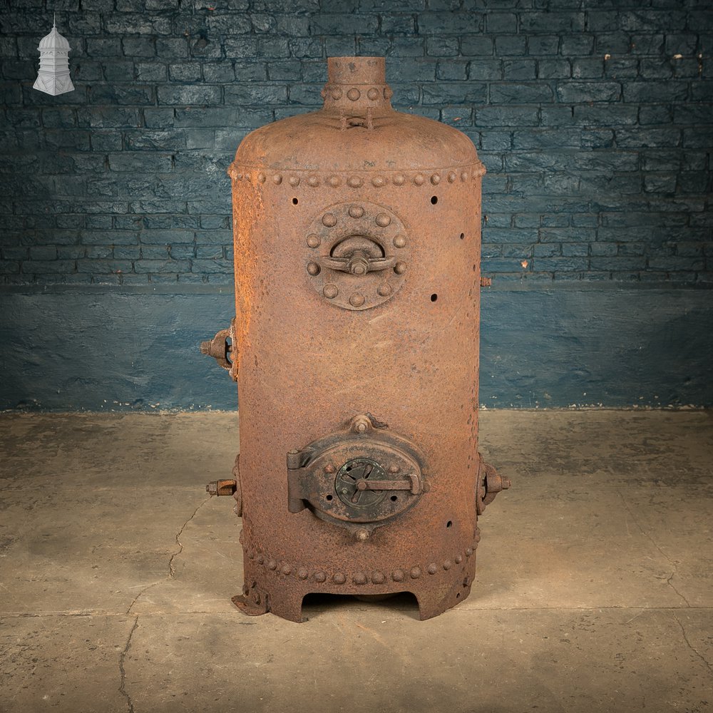 Antique Riveted Vertical Steam Boiler