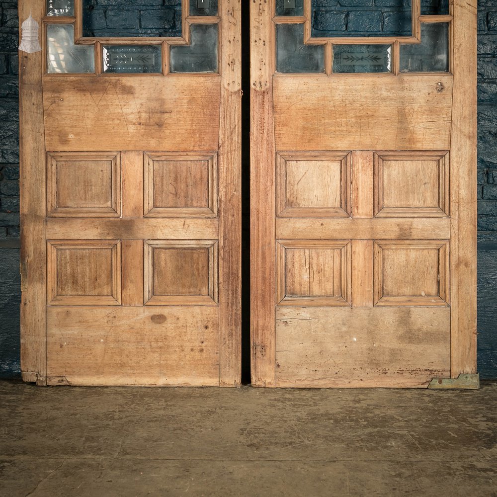 Half Glazed Doors, Moulded Panelled Mahogany, Victorian Pair