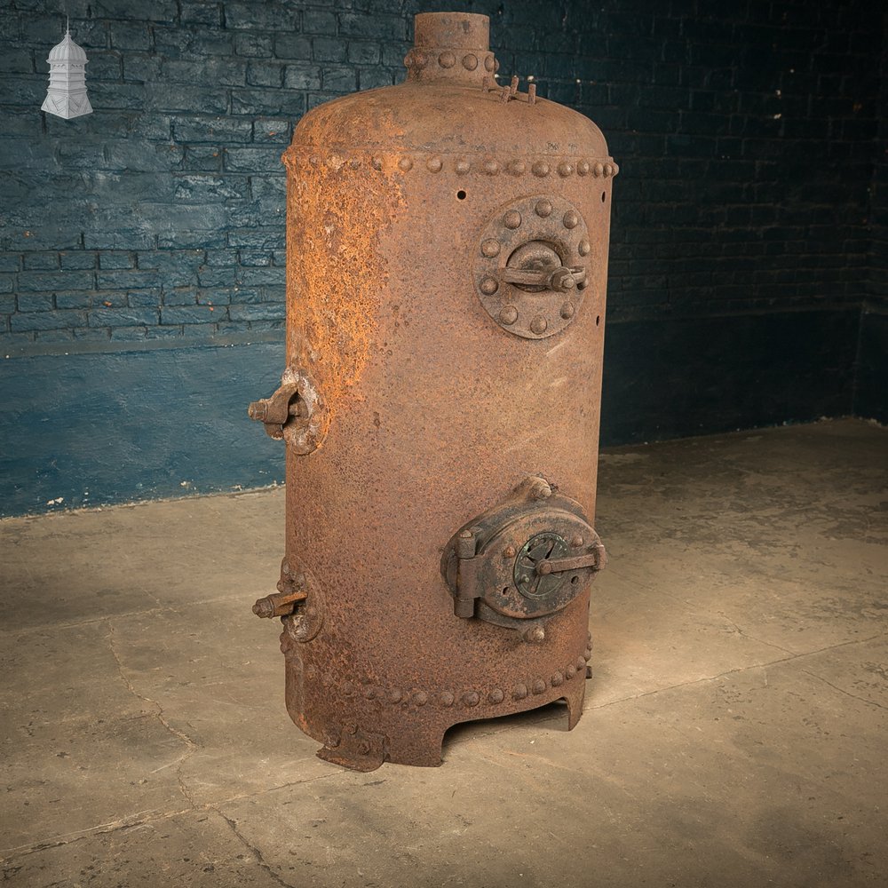 Antique Riveted Vertical Steam Boiler
