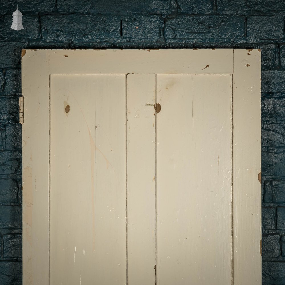 Pine Panelled Door, Victorian 4 Panel, White Painted