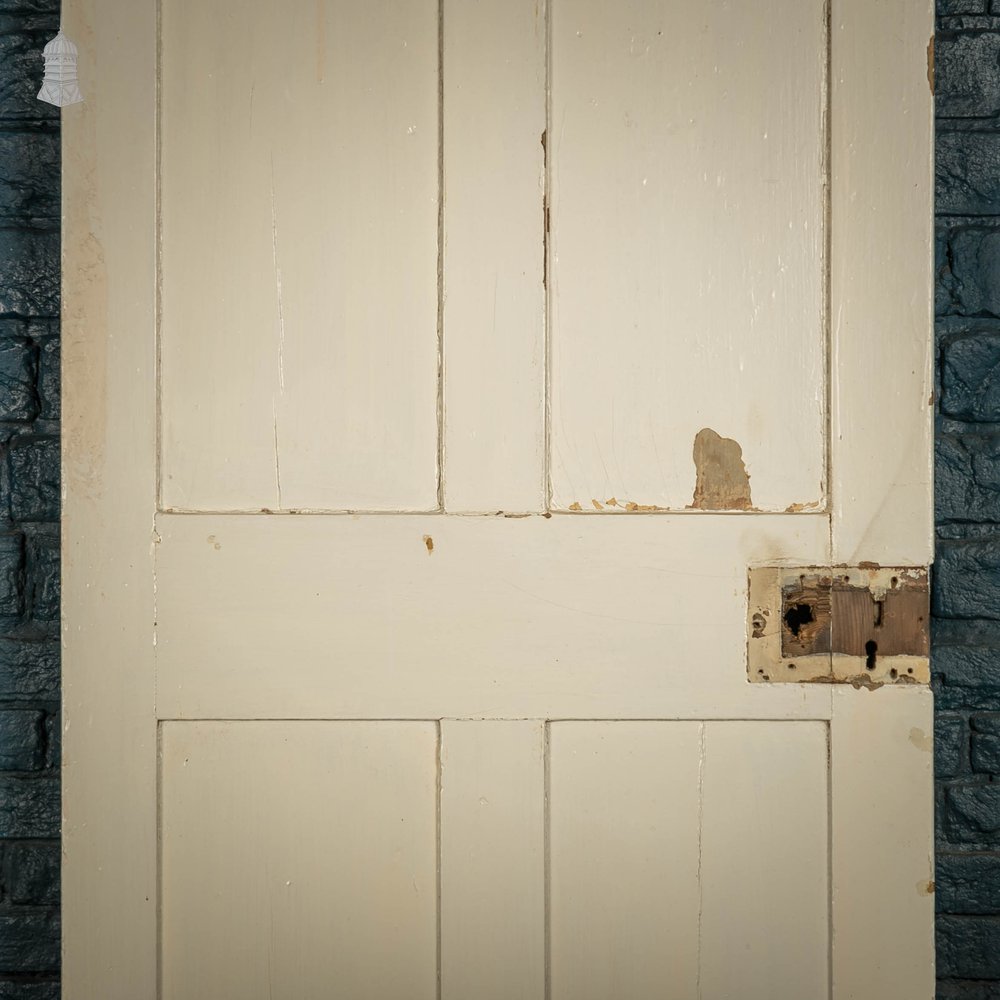 Pine Panelled Door, Victorian 4 Panel, White Painted