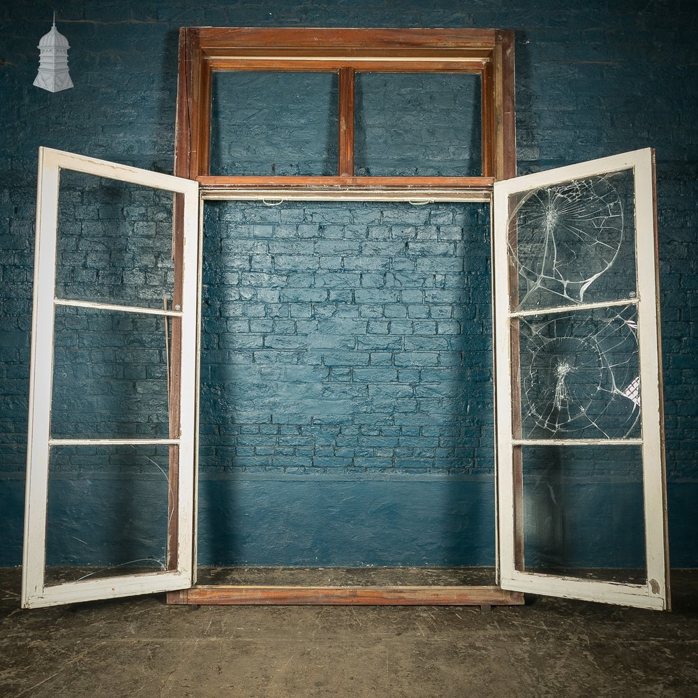 Large Glass Doors, Inward Opening Edwardian Mahogany Windows / Doors