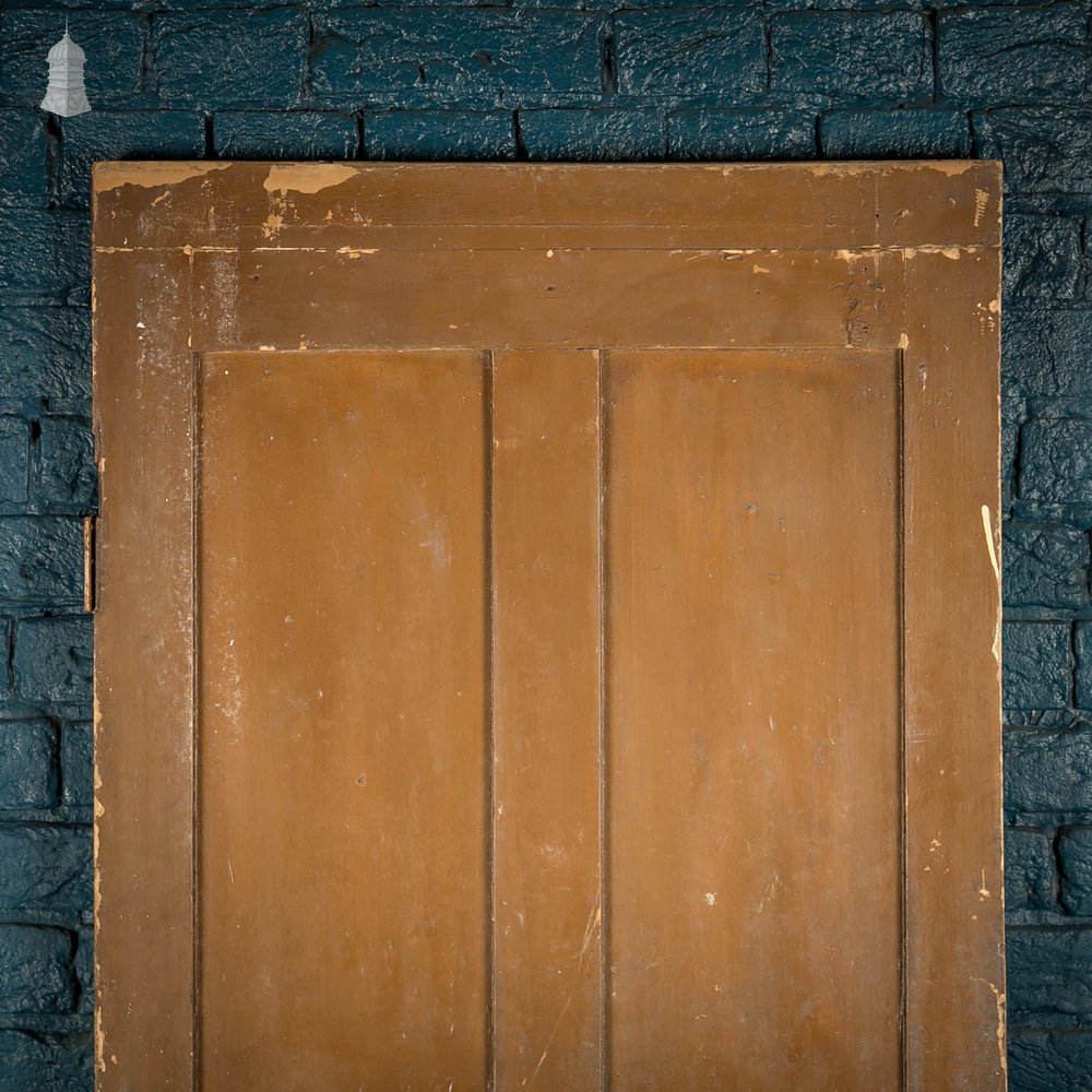 Pine Panelled Door, Victorian 4 Panel, Brown Painted Finish