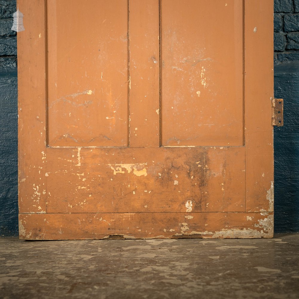 Pine Panelled Door, Victorian 4 Panel, Brown Painted Finish