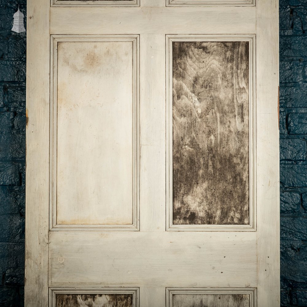 Pine Paneled Door, 6 Moulded Panel White Painted 20th C