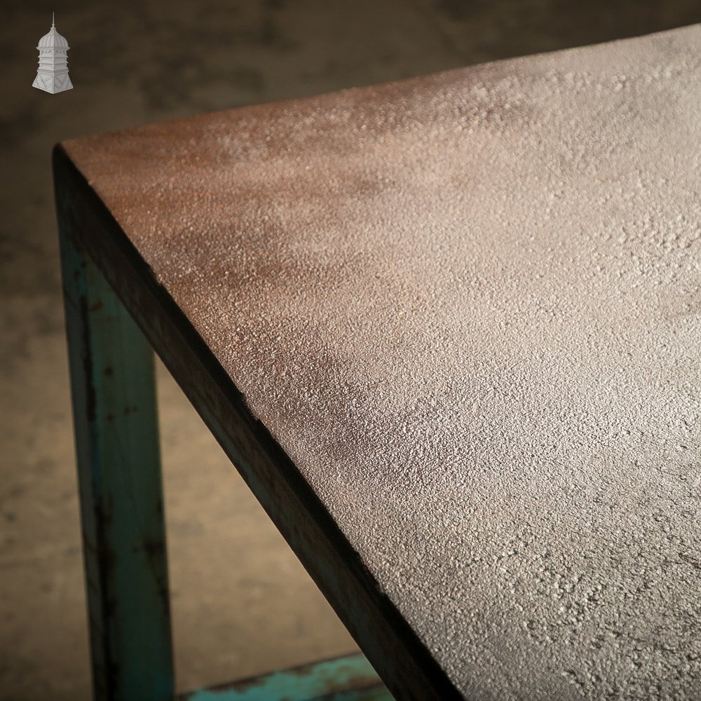 Industrial Steel Workbench with Waxed Rust Patina