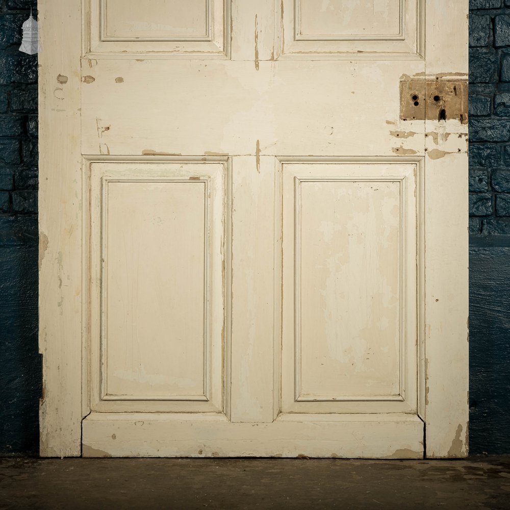 Pine Paneled Door, 6 Moulded Panel White Painted