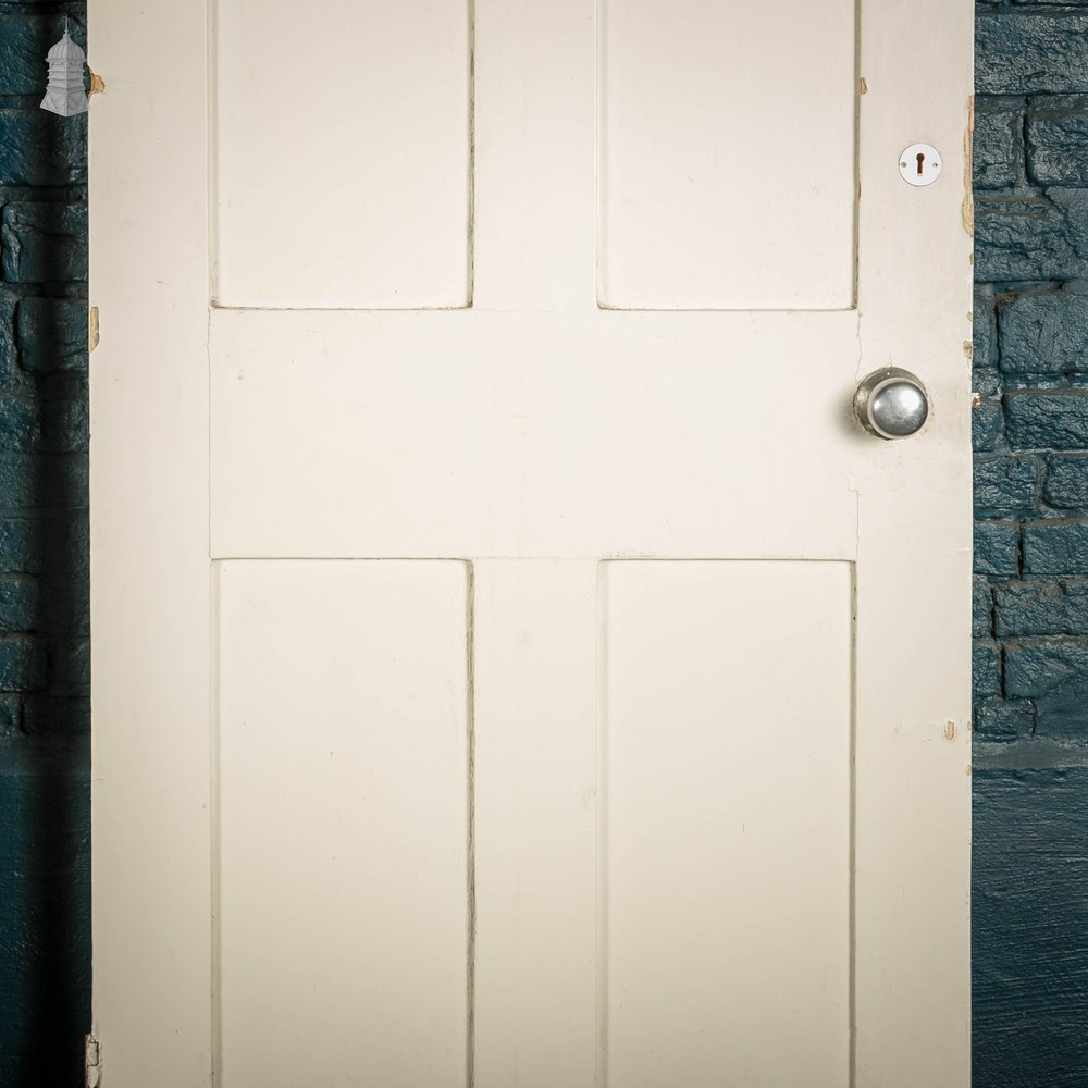 Pine Panelled Doors, Victorian 4 Panel, White Painted Pair