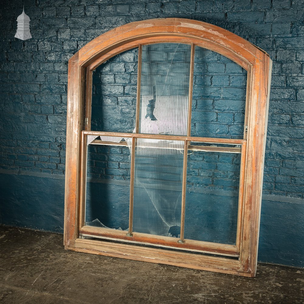 Arch-Top Sash Window, Edwardian Mahogany Construction