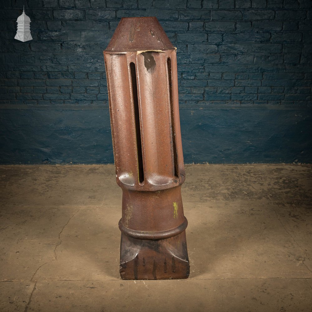 Louvered Chimney Pot, Tall Salt Glazed Terracotta