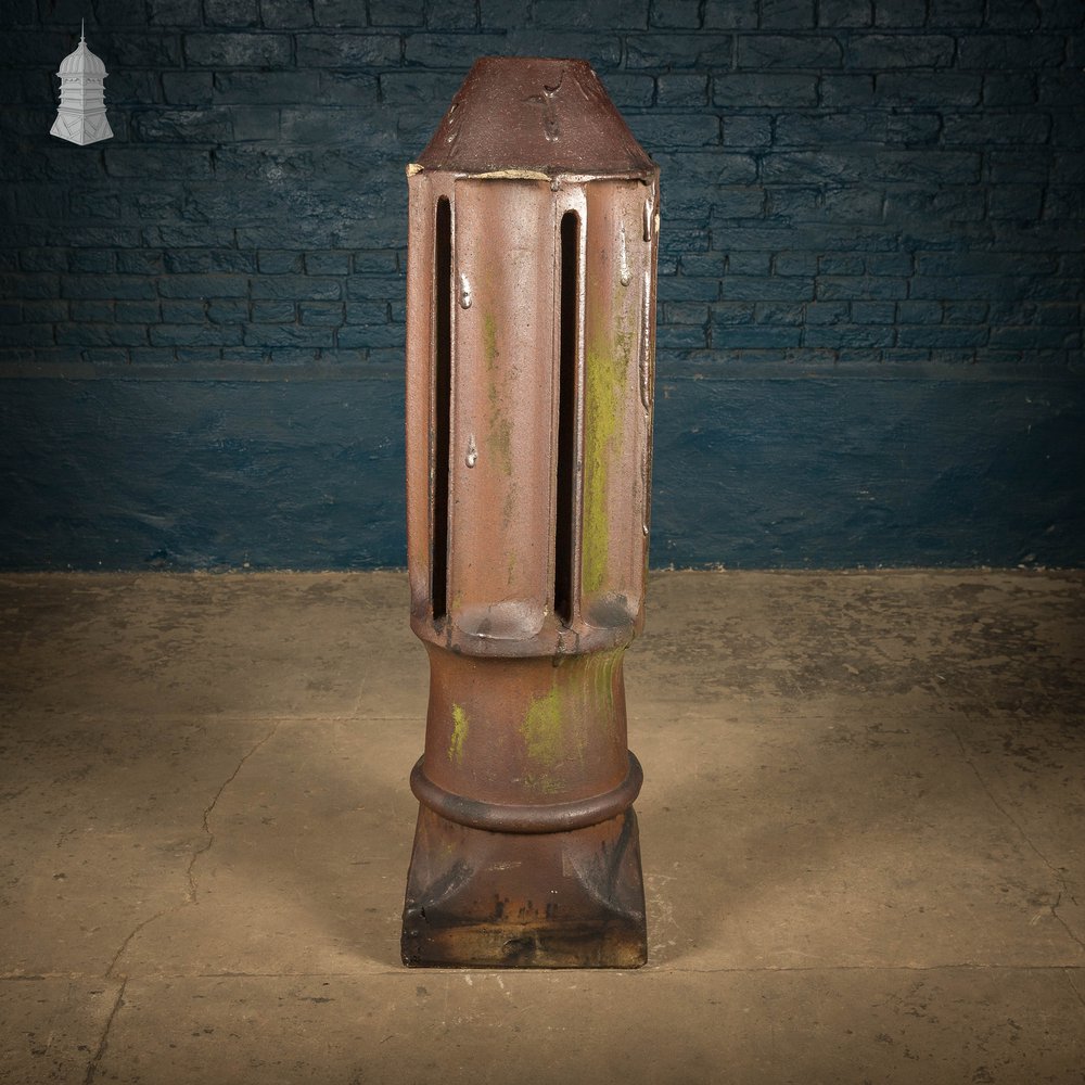 Louvered Chimney Pot, Tall Salt Glazed Terracotta