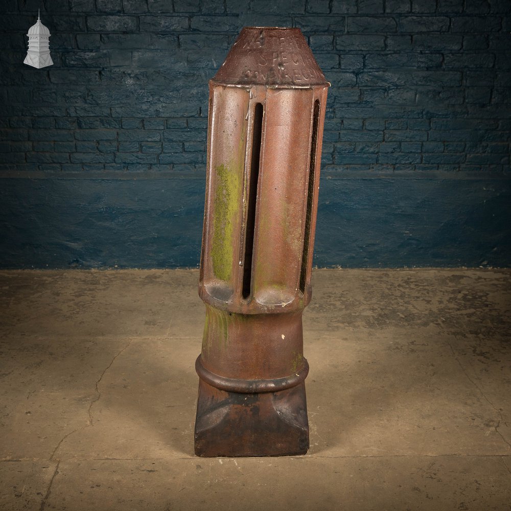 Louvered Chimney Pot, Tall Salt Glazed Terracotta