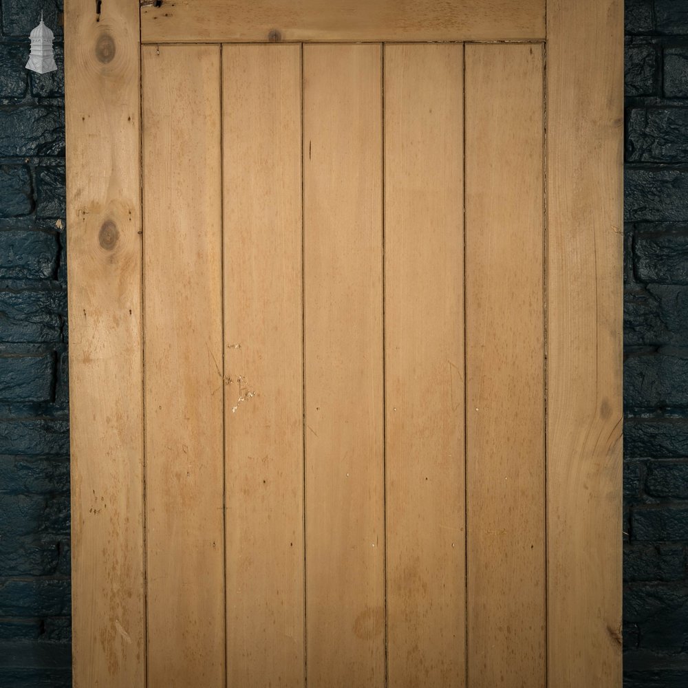 Glazed Pine Door, Edwardian Framed Plank and Ledge