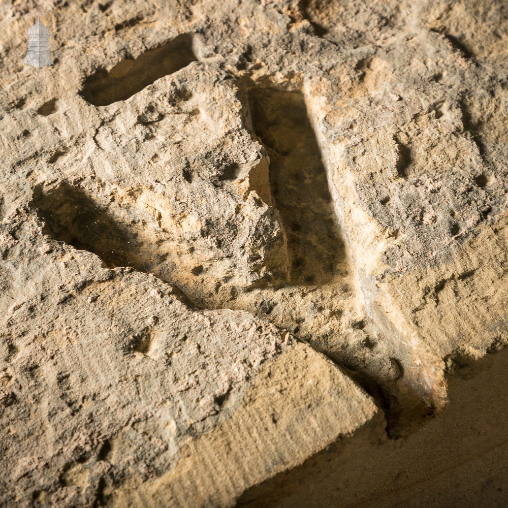 Gate Pier Blocks with Carved Hinge Anchor Recesses, Reclaimed York Stone