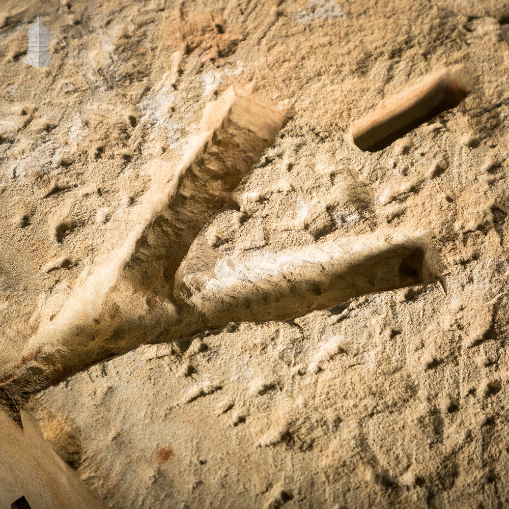 Gate Pier Blocks with Carved Hinge Anchor Recesses, Reclaimed York Stone