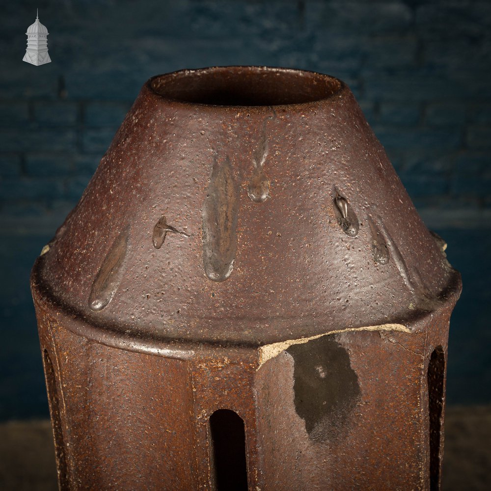 Louvered Chimney Pot, Tall Salt Glazed Terracotta