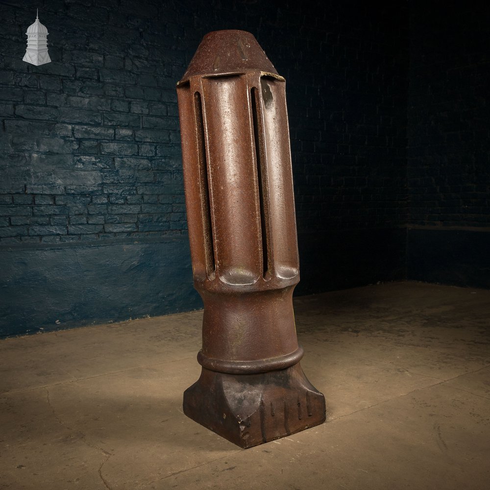 Louvered Chimney Pot, Tall Salt Glazed Terracotta