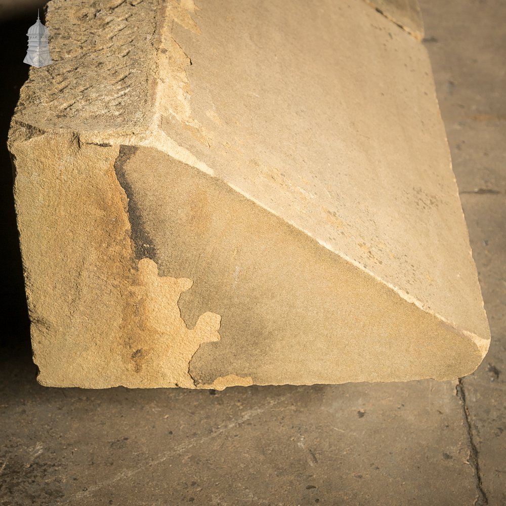 Single-Pitch Wall Coping Stones, Pair of Large Reclaimed Plinths
