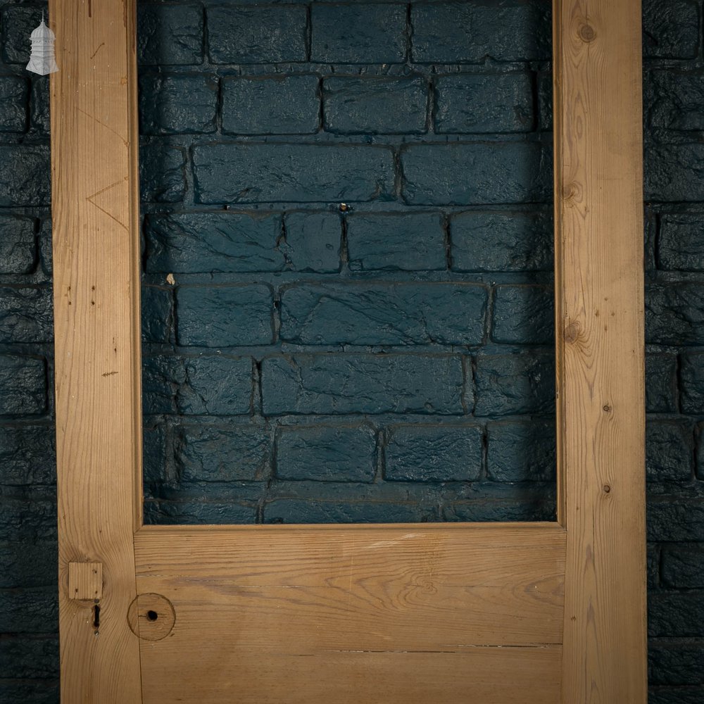 Half Glazed Door, Victorian Pine with 2 Moulded Panels