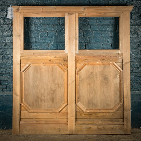 Half-Glazed Moulded Pine Architectural Partition Screen