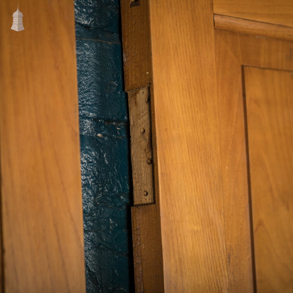 Hardwood Panelled Doors, Pair of Moulded 3 Panel Doors