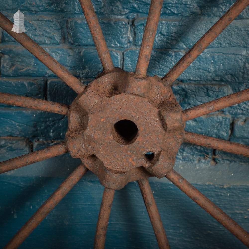 Pair of Cart Wheels, Large Vintage Metal Wheels