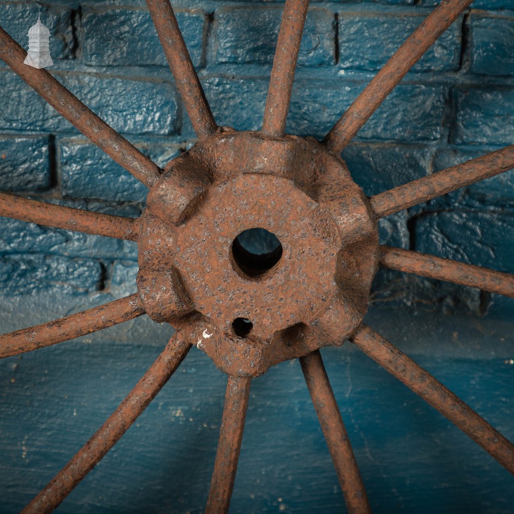 Pair of Cart Wheels, Large Vintage Metal Wheels
