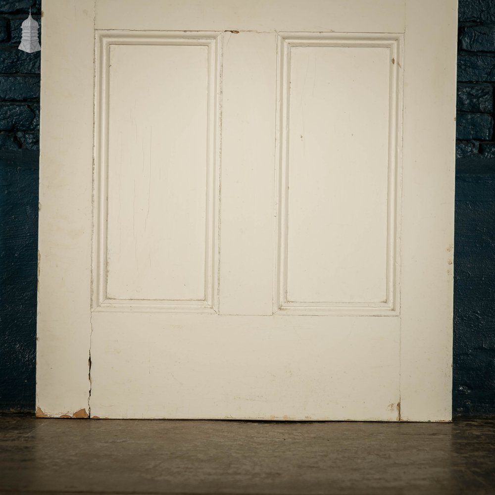 Pine Panelled Door, Victorian 4 Panel White Painted