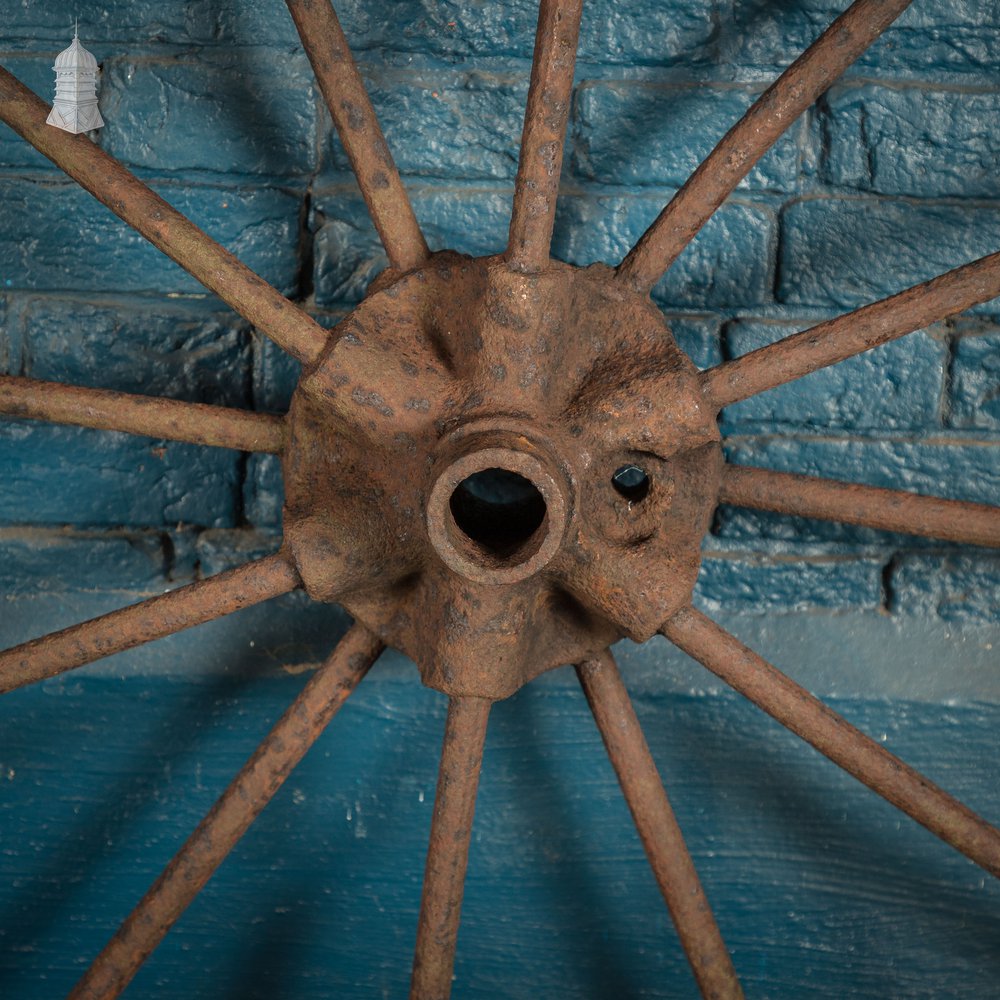 Pair of Cart Wheels, Large Vintage Metal Wheels