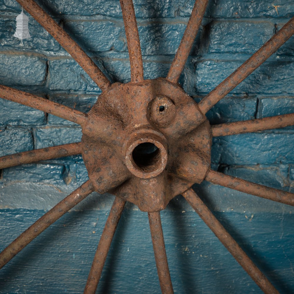 Pair of Cart Wheels, Large Vintage Metal Wheels
