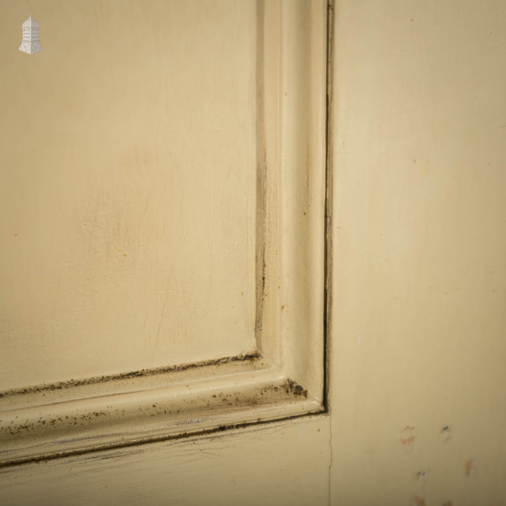 Pine Panelled Door, Victorian 4 Panel Green Painted