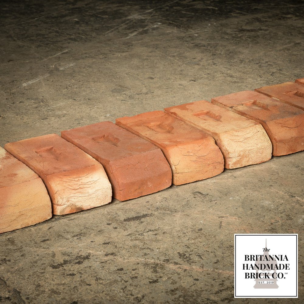 2 5/8" Cant Header Brick Handmade Red Brick, Period Style Header Bricks