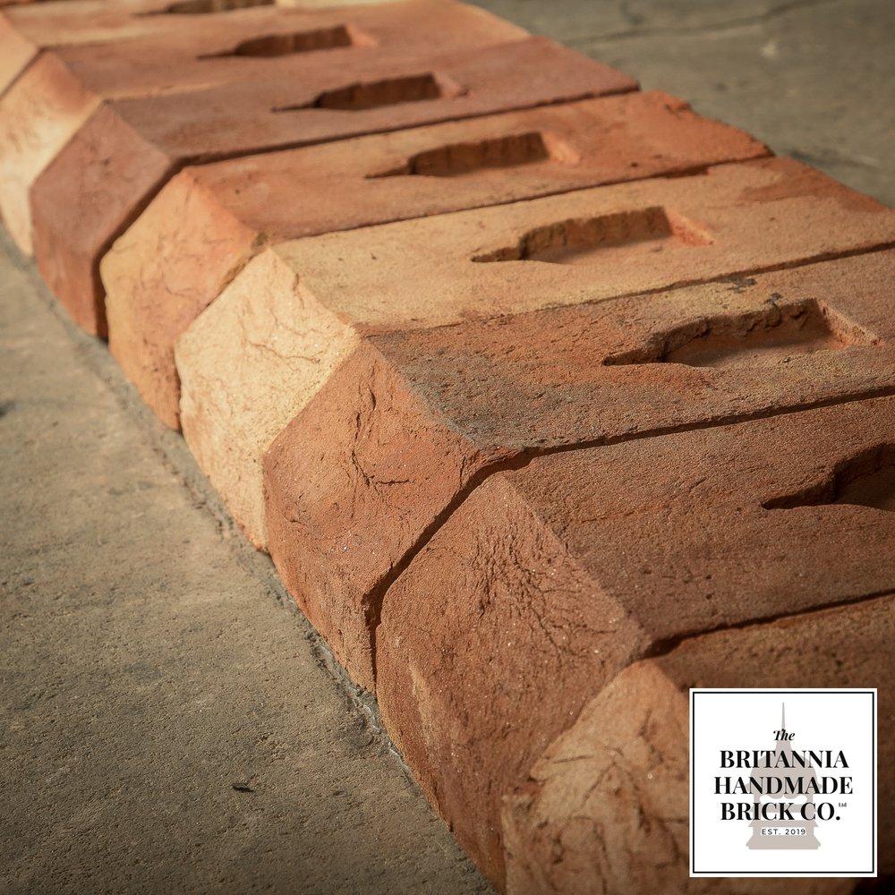 2 5/8" Cant Header Brick Handmade Red Brick, Period Style Header Bricks