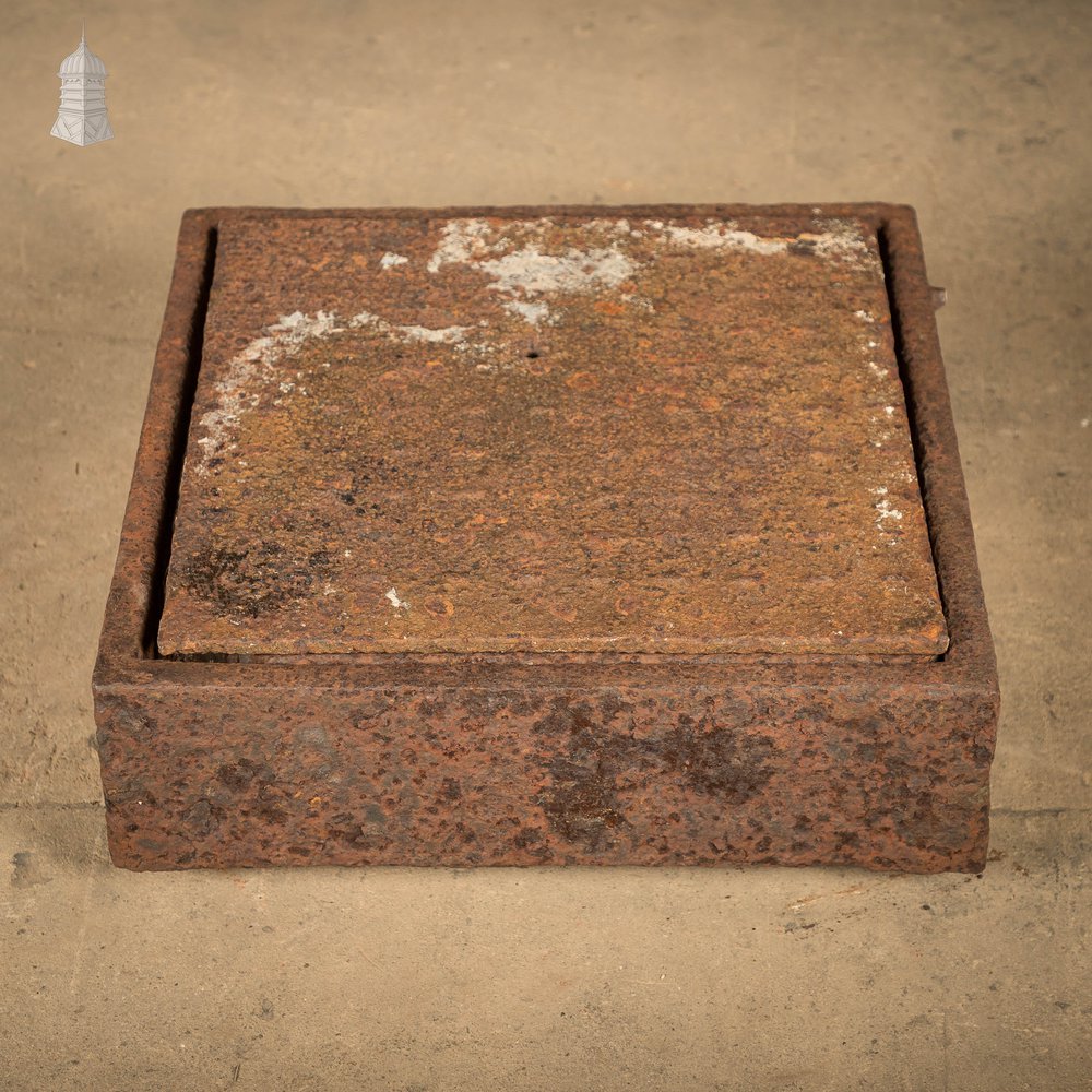 Drainage Grate with Lid, Reclaimed Cast Iron Drain