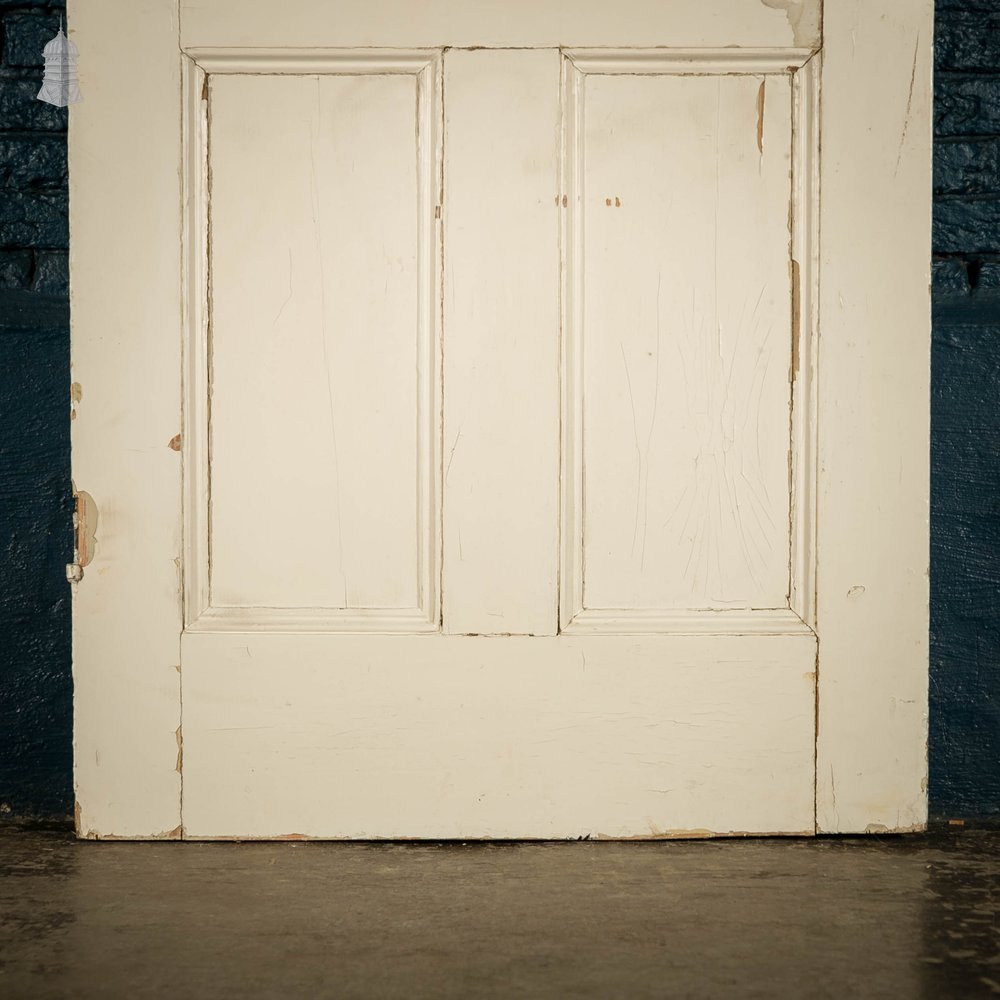 Pine Panelled Door, Moulded 4 Panel Victorian, White Painted Finish