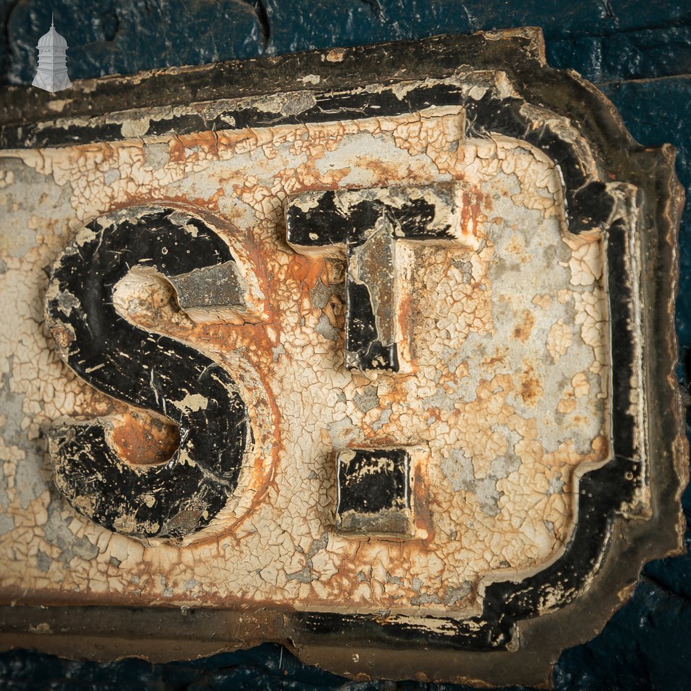 "NORFOLK ST", Vintage Cast Iron Street Sign, Original Painted Finish