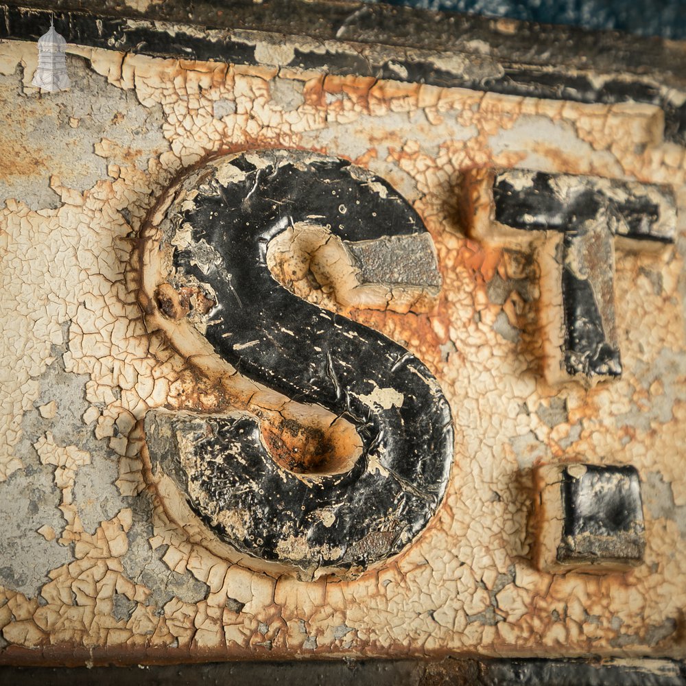 "NORFOLK ST", Vintage Cast Iron Street Sign, Original Painted Finish