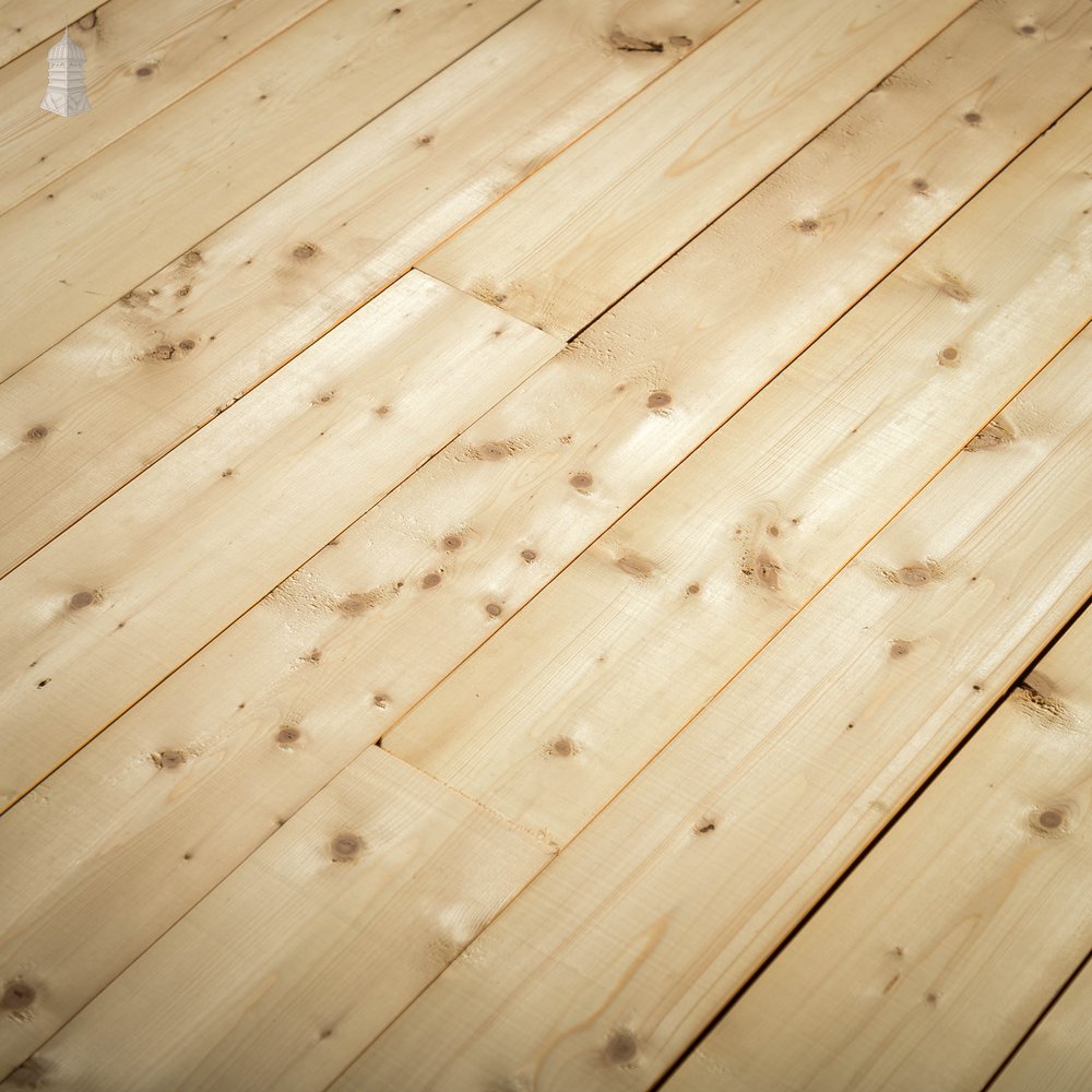 6 Inch Pine Floorboards, Cut From Timber Salvaged from a London Barracks - 14.5 Square  Meters